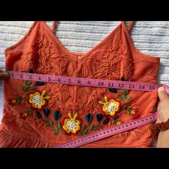 Anthropologie; Anthro Seen Worn Kept Gia Embroidered Tank Size 6 - Picture 3 of 5